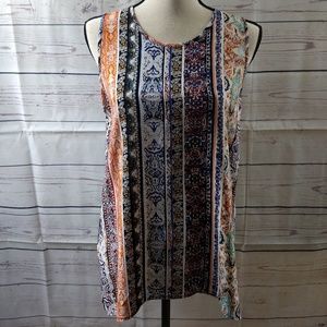 Sophie Rue Blue Soft Rayon Sleeveless Print Top
